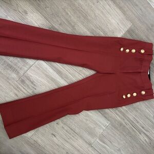Derek Lam Crosby Elegant Red High-Waisted Pants